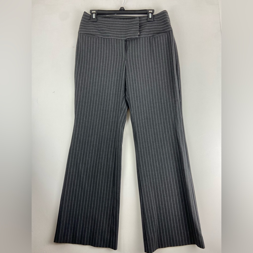 INC international concepts Gray Striped wide leg Trouser Pants Size 8 (526)